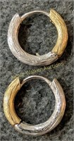 14k Gold Earrings 3.9 Dwt. Marked Sadils 585
