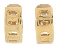 Ferragamo Gold Tone Clip-On Earrings