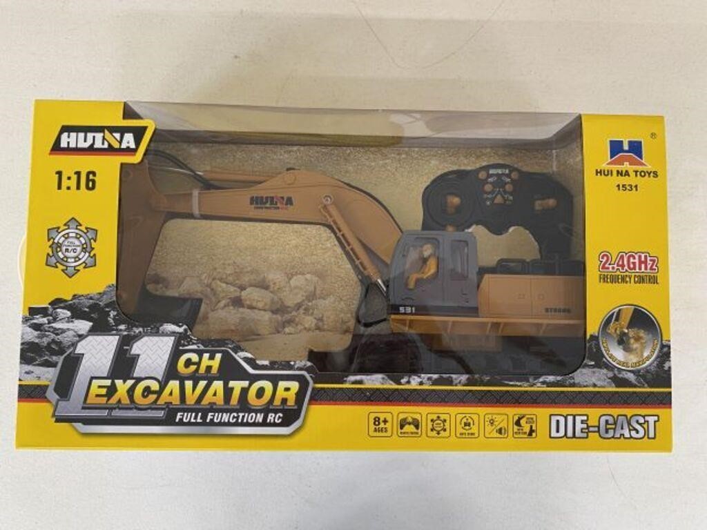 HUI NA TOYS 1:16 DIECAST 11 CH EXCAVATOR TOY