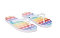 SIZE 7 TIME AND TRU RAINBOW FLIP FLOPS