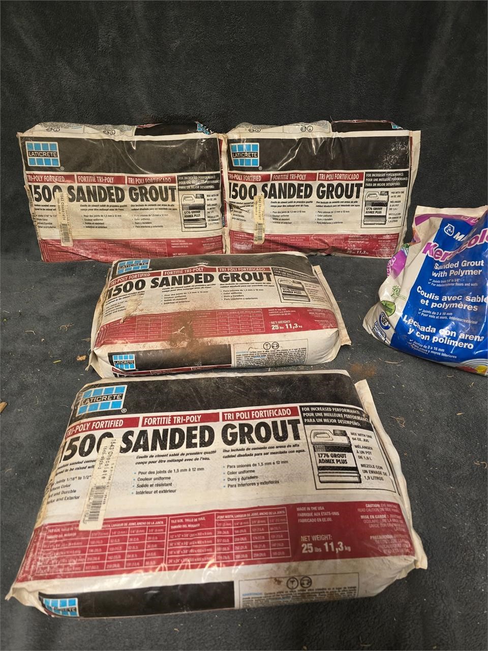 Tri-poly fortified 1500 sanded grout lot of 4