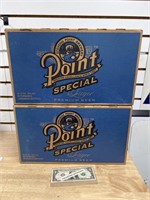 2 Point Special beer advertising cases with empty