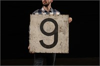 Vintage Hand Painted "6"/“9”Sign