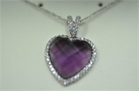 4ct amethyst heart necklace