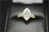 Marque cluster diamond ring