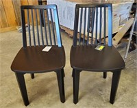 PAIR NEW THRESHOLD LINDEN DINING CHAIRS
