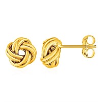 14k Gold Love Knot Post Earrings