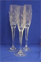 Lot of 3 Etched Goblets