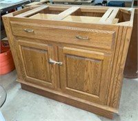 Custom Made Oak Kitchen Island/Cabinet, Tile Top