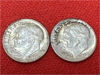 1963 & 1964 Roosevelt Silver Dimes