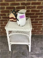 Wicker table and decor