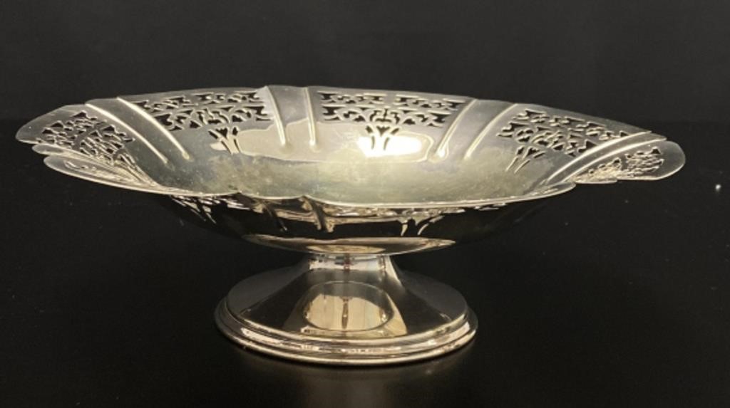 Birks Silver Plate Pierced Pedestal Bowl