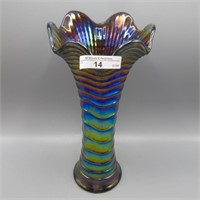 Imp. Ripple vase-10.25" elec. purple