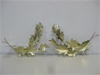 Two 17.5" Tin Leaf Decor