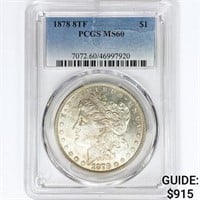 1878 8TF Morgan Silver Dollar PCGS MS60