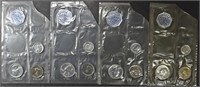 1961-64 US PROOF SETS MISSING CENT & HALF