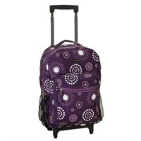 Rockland Double Handle Rolling Backpack, Purple