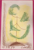 11 - TONY CURTIS "CUBIST TREE" ART W/ COA (A8)
