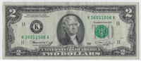 US$2 Dollars Bill RARE Series 1976 11K H. Grade.V9
