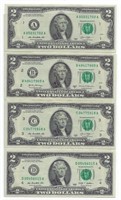 US$2 dollars bill x12 Different Districts.V23