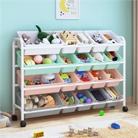 Kids Toy Storage Organizer with 20 Plastic Bins,