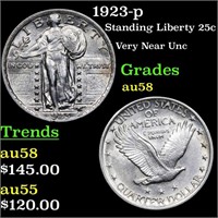 1923-p Standing Liberty 25c Grades Choice AU/BU Sl