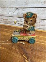 VINTAGE FISHER PRICE TINY TEDDY PULL BEHIND TOY