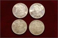 4 Morgan Silver Dollar lot; 1881 - 1884