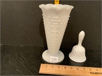Anchor Hocking Pressed Hobnail Milk Glass Vase &