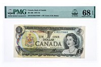 Bank of Canada 1973 $1 GEM UNC 68 PMG