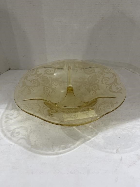 Antique Canary Yellow Footed Depression Glass