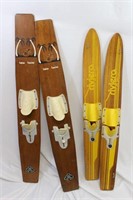 Vintage Wooden Water Skis Lot #1