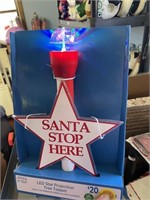 led star projection tree topper SANTA STOP HERE