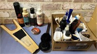 BOX LOT: SHOE MAINTENANCE/REPAIR - POLISHES,