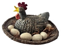 Decorated Earthenware Chicken in Nest