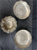 Group of silver plate center bowls