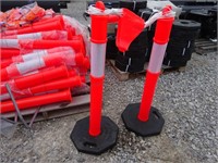 Unused T-Top Bollard and Warning Bunting