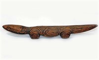 Hand Carved Wood Lizard with Incised