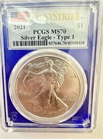 2021 Silver Eagle Coin PCGS MS70 FirstStrike