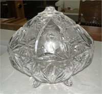 CRYSTAL GLASS CANDY DISH WITH LID