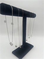 6 Necklaces - Assorted Chains & Charms - 925,