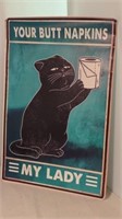 Dented metal sign, Funny Cat lol. Approx 12x9 and