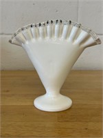 Vintage Fenton Silver Crest Fan Vase Large