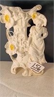 4” x 5” Victorian Bisque Lady Figural Bud Vase.