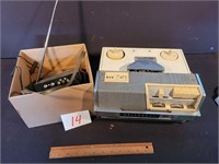 Wollensak Reel to Reel & Box of Vintage Antennas
