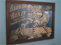 Large Barnum And Bailey Framed Circus Clown Print