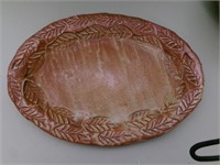 Ceramic Handmade Oval serving platter Brown