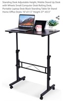 NEW Sit/Stand Desk w/ Wheels, Adjustable Height,