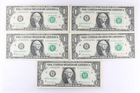 (5) x **STAR NOTE** $1 US FEDERAL RESERVE NOTES