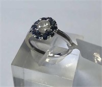 10K Diamond (0.53ct) & Sapphire Ring